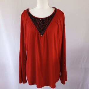 Bob Macke Cold Shoulder Pull Over Blouse